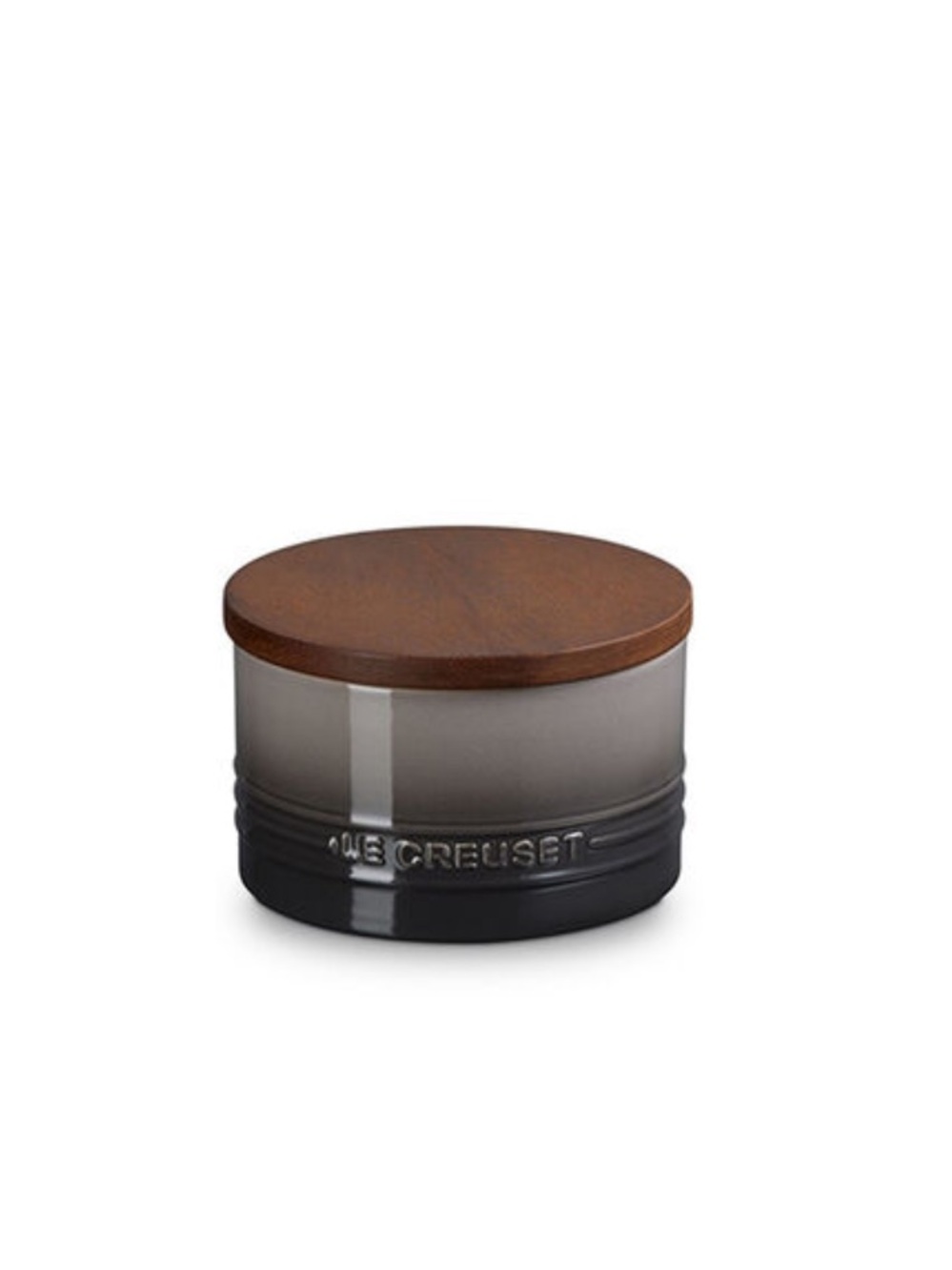 Le Creuset Gray Ceramic Storage Jar with Wooden Lid